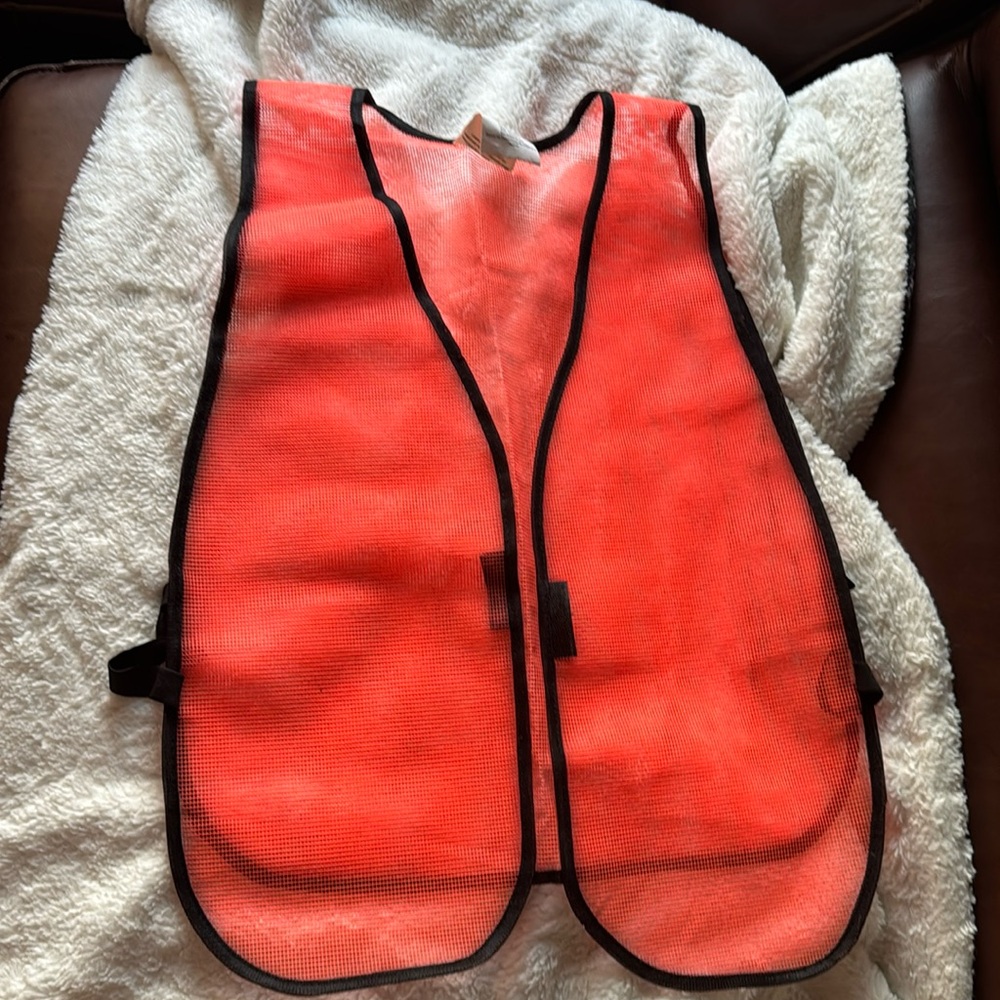 Neon orange safety vest
